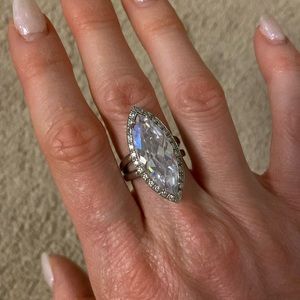 Silver Crystal Statement Ring
